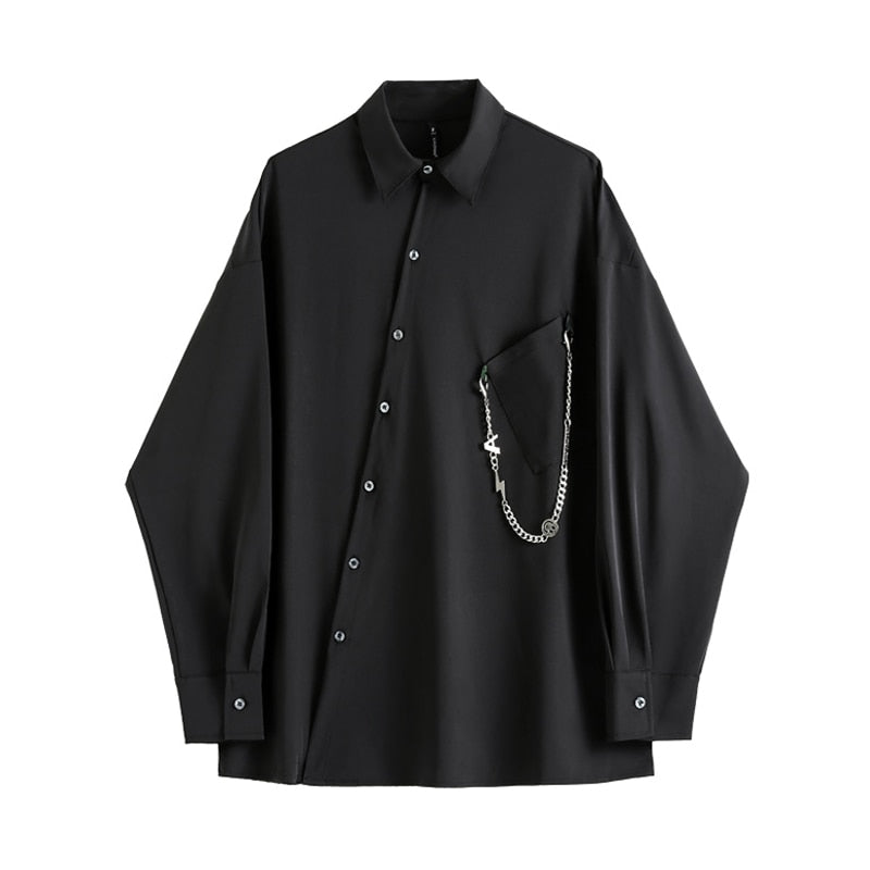 Black Gothic Long Sleeve Loose Shirt