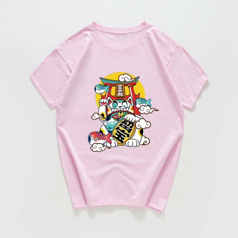 Japanese Harajuku Lucky Cat T-Shirt