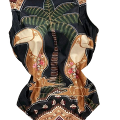 One-Piece Floral Retro Swimming Suit