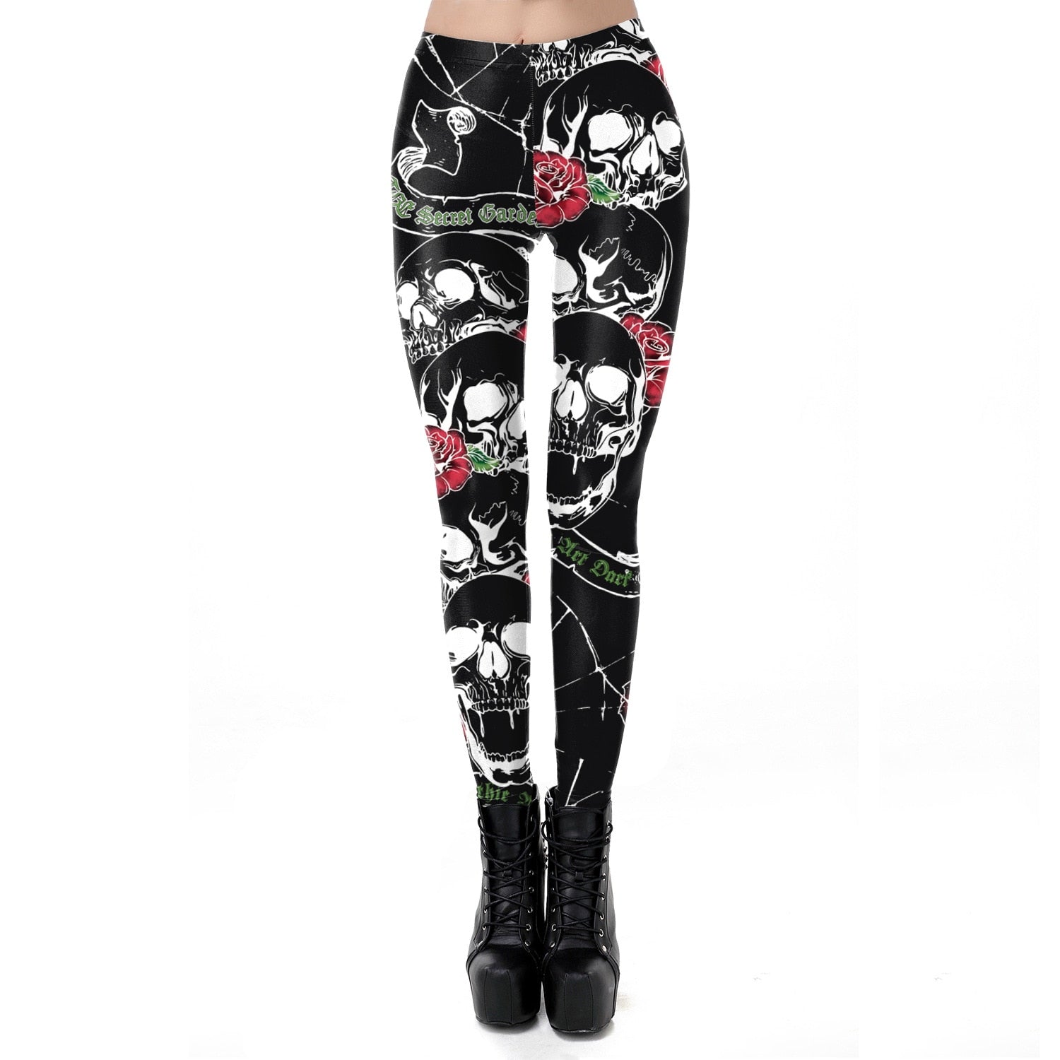 Gothic Skull Printed Leggings