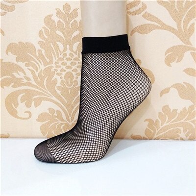 Elegant Lace Ruffle Fishnet Mesh Short Socks