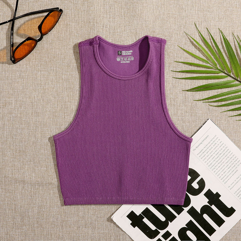 Solid Color Crop Tank Top