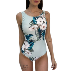 Halter Floral Print One Piece Fullcolor Swimsuit