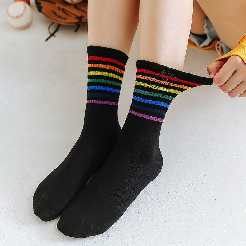 Colorful Stripes Cotton Socks