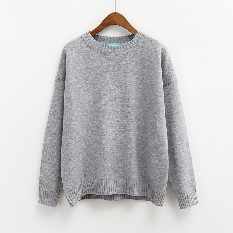 Solid Simple Knitted Sweater