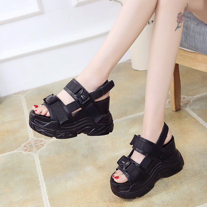 Aesthetic Vegan Platform Sandals