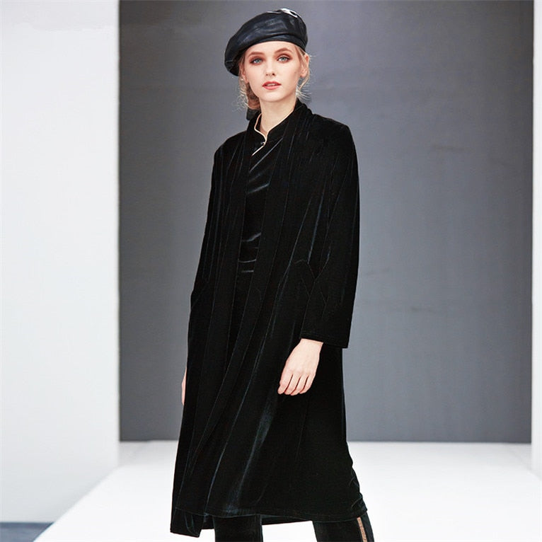 Velvet Long Elegant Winter Coat