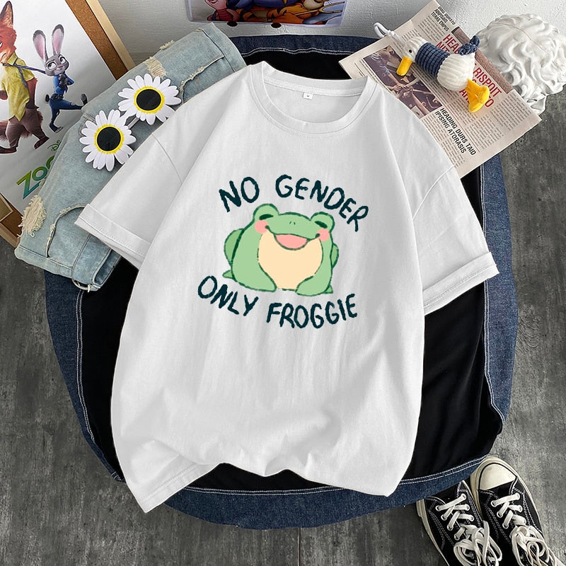 NO GENDER Only Froggie Aesthetic Printed T-shirt