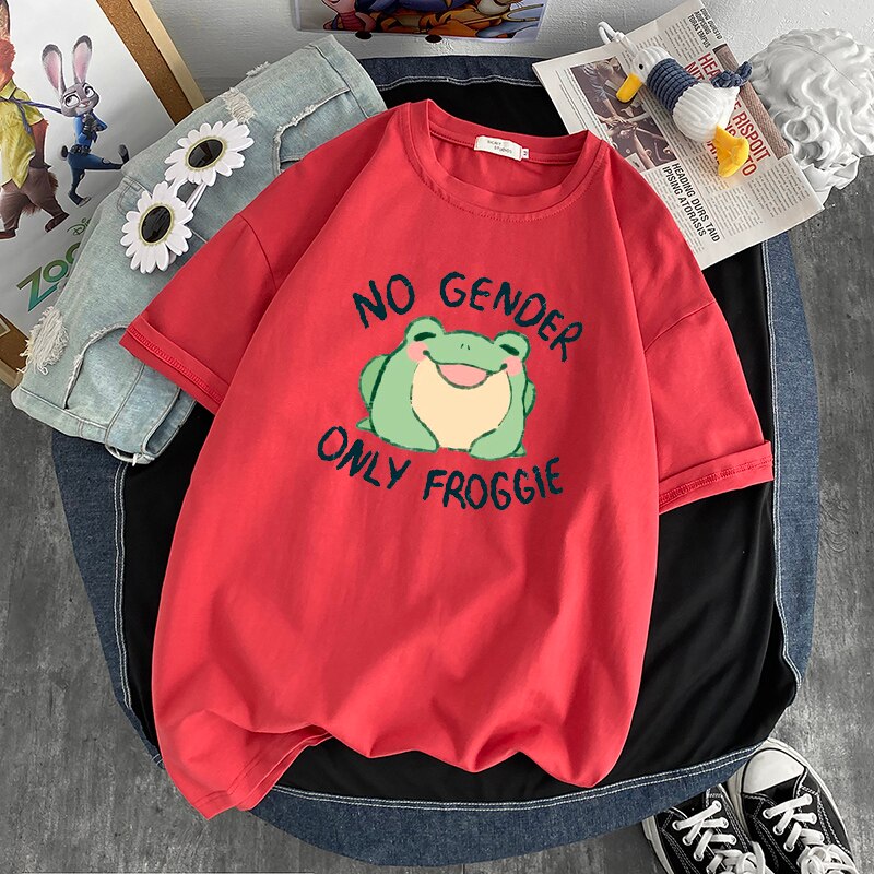 NO GENDER Only Froggie Aesthetic Printed T-shirt