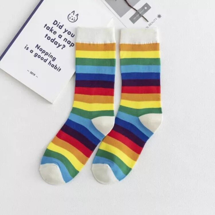 Stripe Rainbow Candy Color Socks