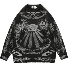 Oversize Graffiti Knitted Sweater