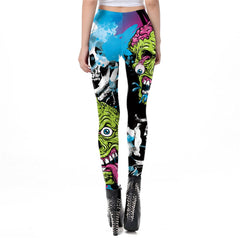 Gothic Skull Printed Leggings