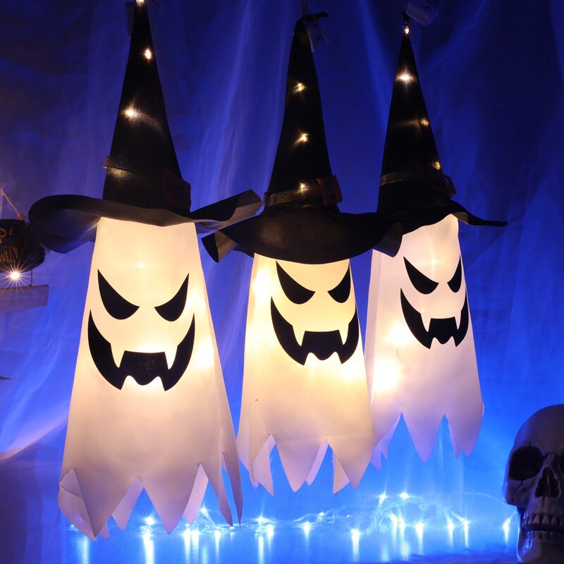 Halloween Light Wizard Hat Pendant Ghost Decorate