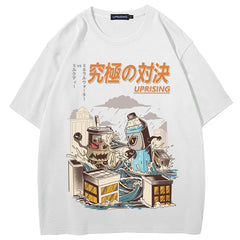 Harajuku Monsters In Town Japanese Kanji Loose T-Shirt