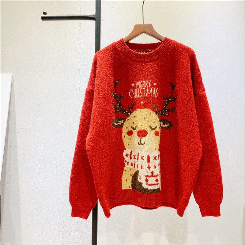 Crew Neck Ugly Knitted Sweater