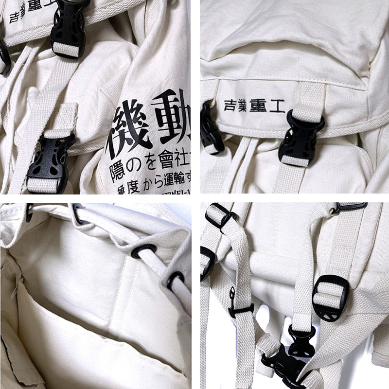 Hip Hop Vintage Ribbon Korean Backpacks