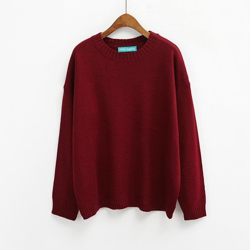 Solid Simple Knitted Sweater