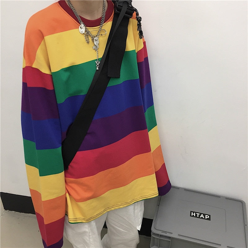 Rainbow Striped Harajuku Sweater