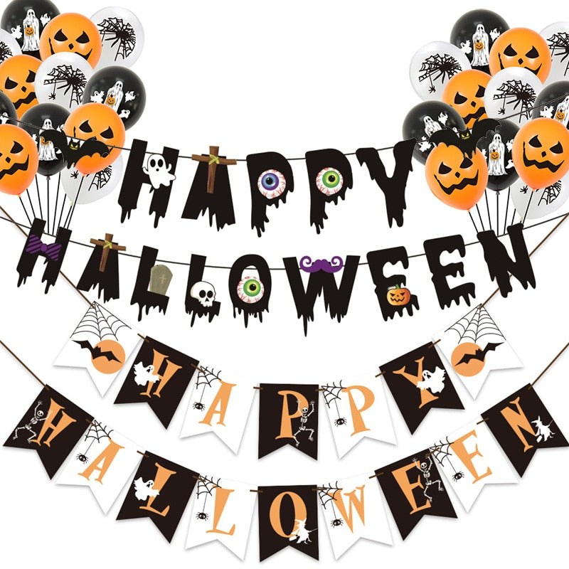 Happy Halloween Banner Decorations Halloween