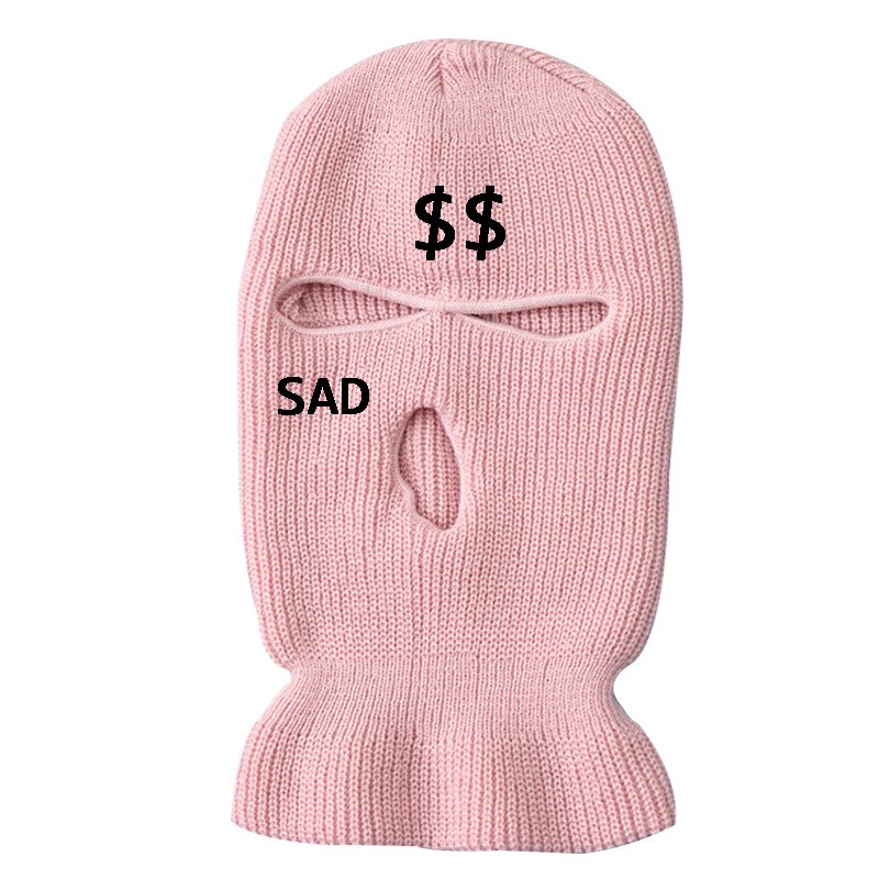 Embroidered knit Balaclava