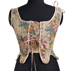 Vintage Embroidered Lace-Up Corset