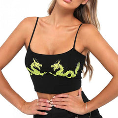 Dragon Sleeveless Crop-Top