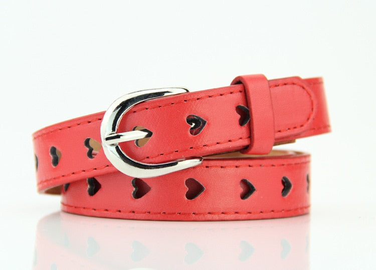 Heart-shaped Eyelet PU Leather Belt