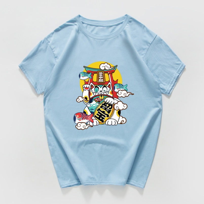 Japanese Harajuku Lucky Cat T-Shirt