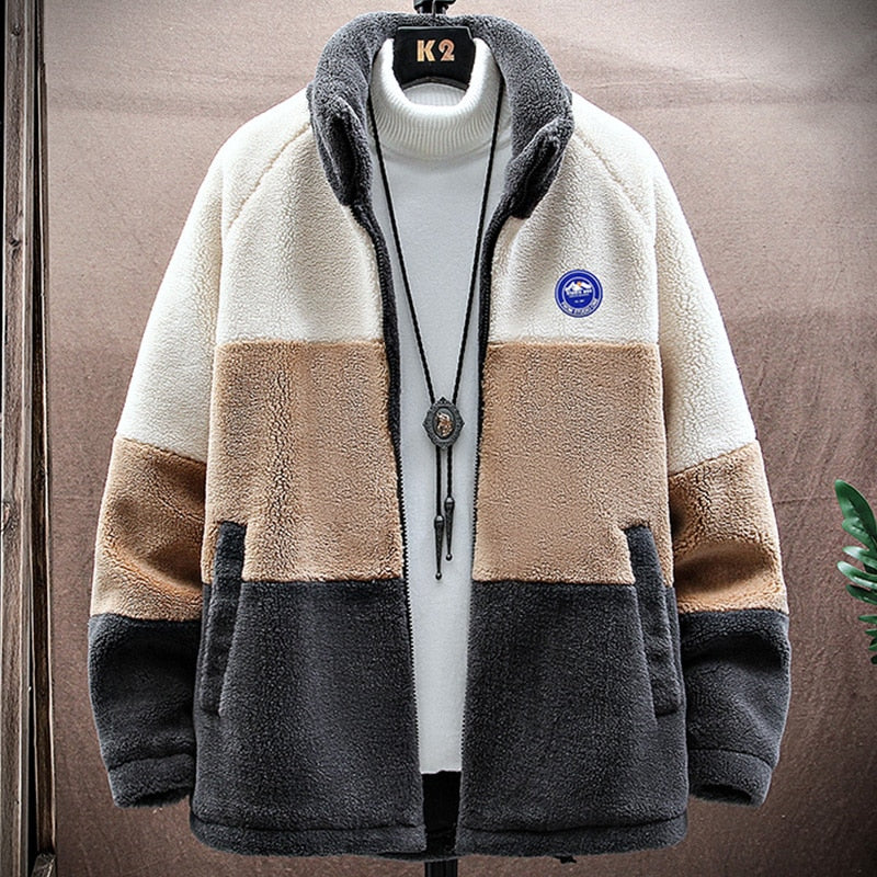 Patchwork Men's Winter Warm Fleece Jacket