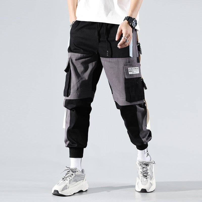 Black and White Loose Cargo Pants