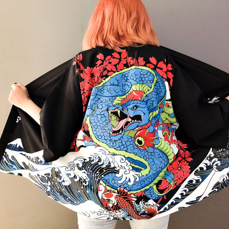 Dragon Japanese Style 3/4 Sleeve Kimono