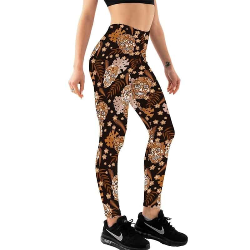 Goth Aesthetic Steampunk Skeleton Legging