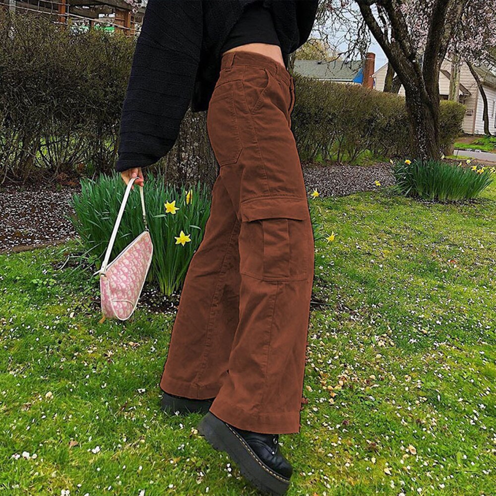 Big Pockets Wide Leg Trousers