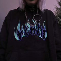 Dark Style Letters Japanese Oversize Hoodie