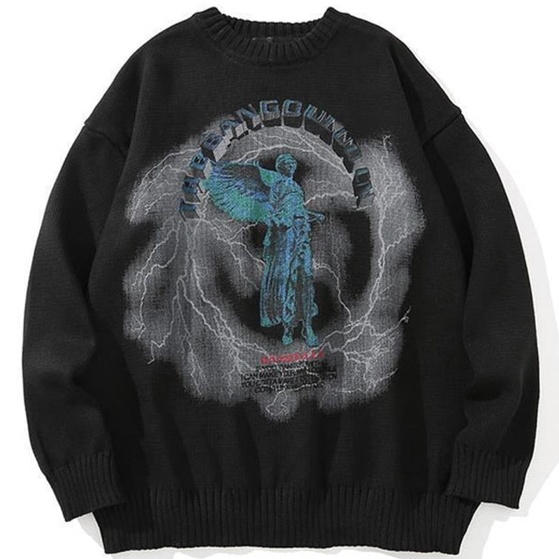 Angel Printed Knitted Sweater