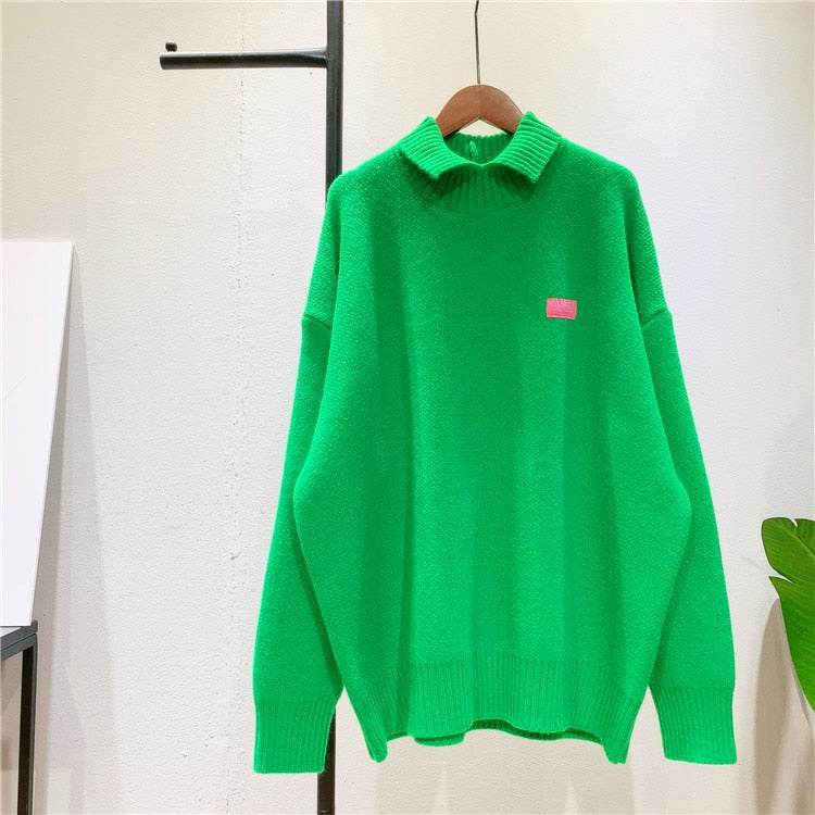 Solid Color Knitted Oversize Sweater