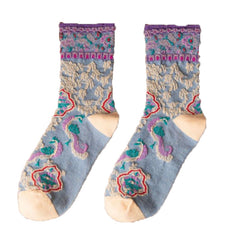 Embroidery Ethnic Flowers Socks