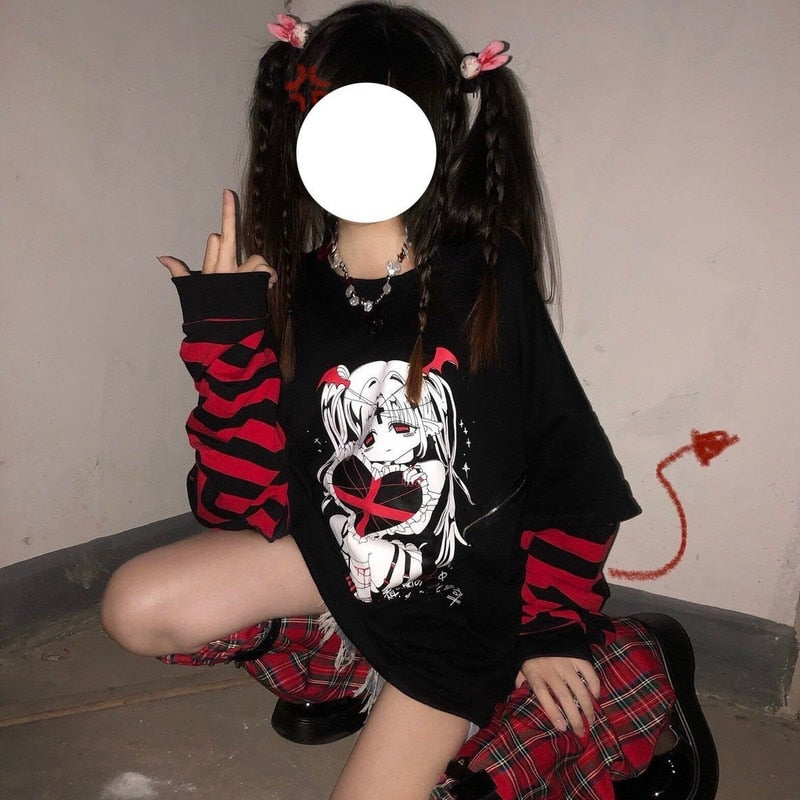 Gothic Anime Style Sweatshirt