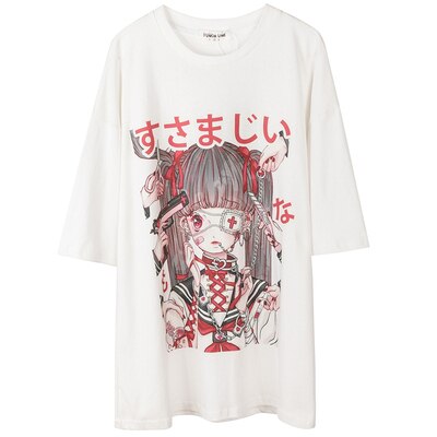 Kawaii Girl Print  Oversize Japanese Tshirt