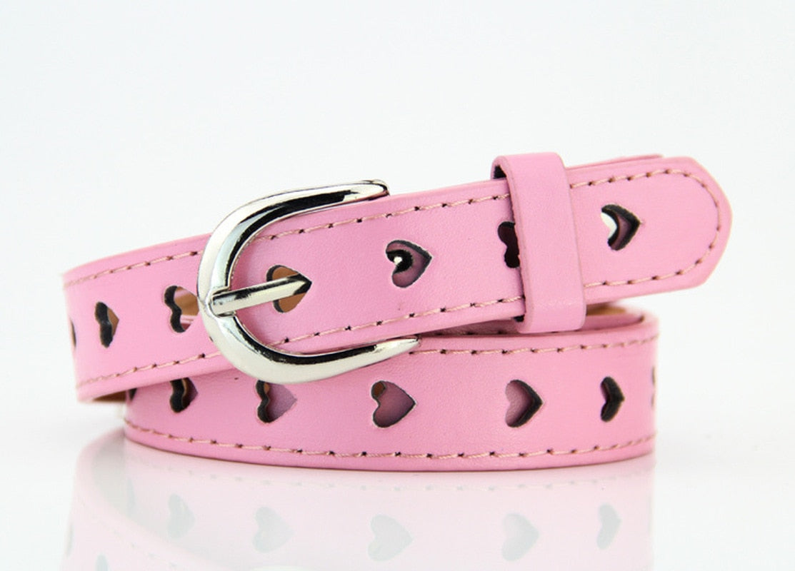 Heart-shaped Eyelet PU Leather Belt