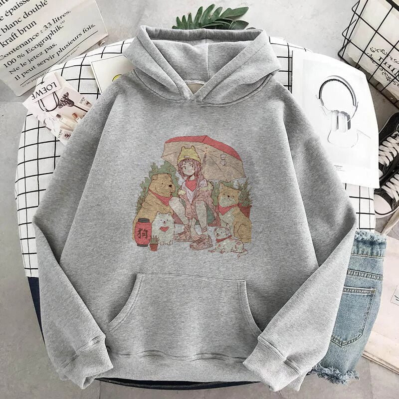 Girl Kawaii Dog Hoodie