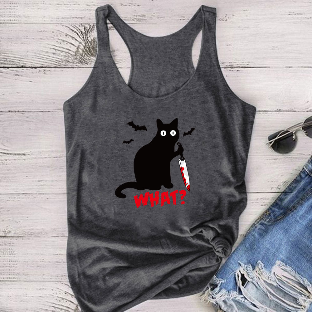 Gothic Cat Knife Bats What  Tank Top