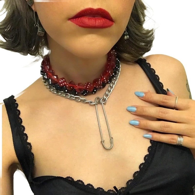 Grunge Retro Dice Necklace