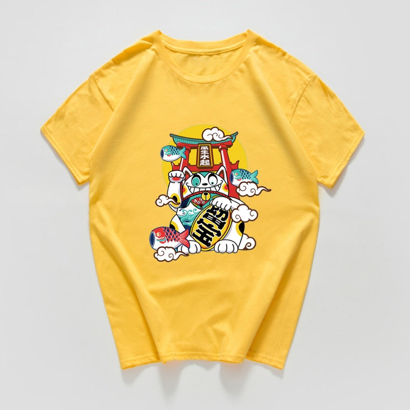 Japanese Harajuku Lucky Cat T-Shirt