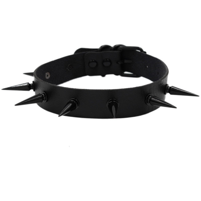 Gothic Punk O-ring Spike Collar Studded