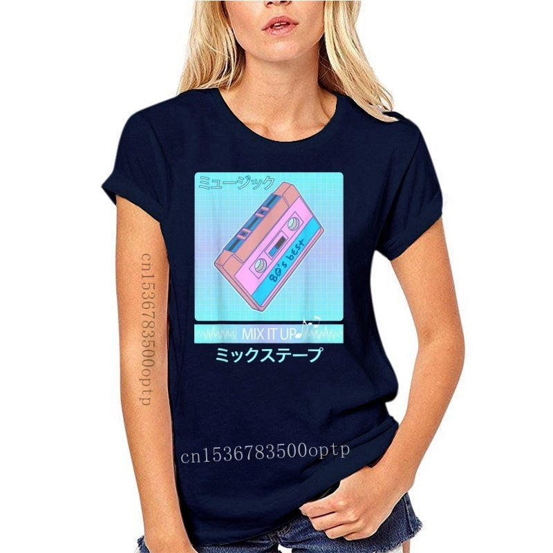 Mix Tape 90'S Japanese Aesthetic Vaporwave Women  T-Shirt