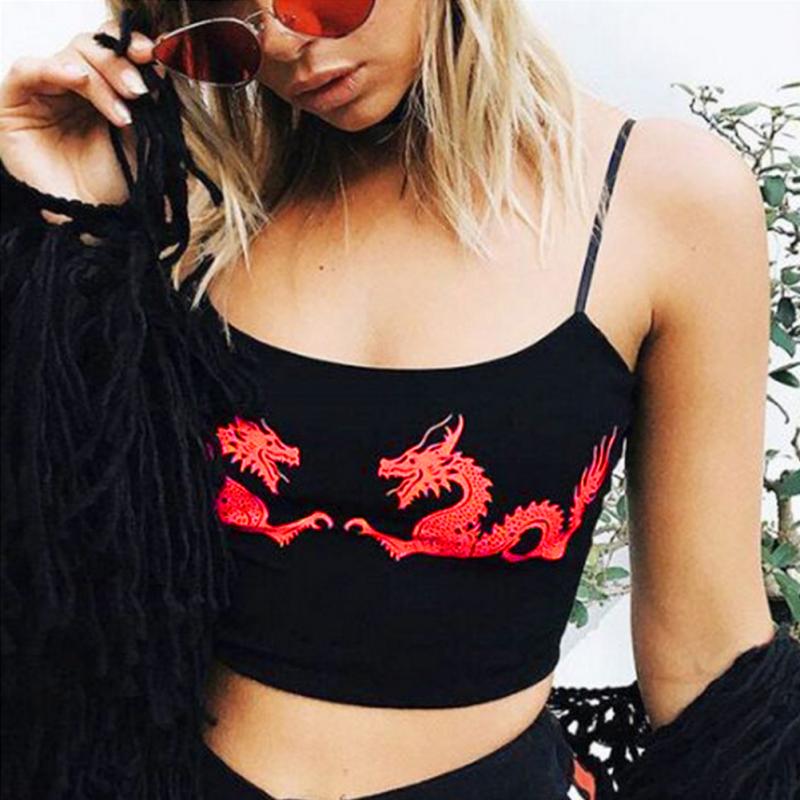 Dragon Sleeveless Crop-Top