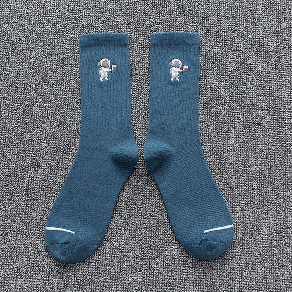 Solid Color Astronaut Socks