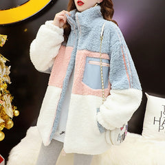 Pastel Color Hairy Warm Loose Oversize Jacket