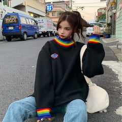 Rainbow Turtle Neck Sweater